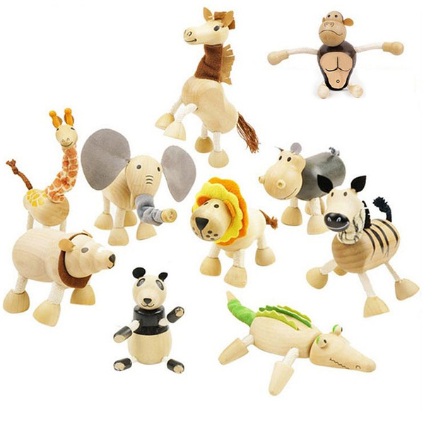 Baby Moveable Wooden Animals Toys Kids Wood Handmade Farm 24 Animals Toys for Baby Months Educational Wooden Toys