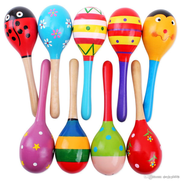 2018 Hot Sale Baby Wooden Toy Rattle Baby cute Rattle toys Orff musical instruments Educational Toys