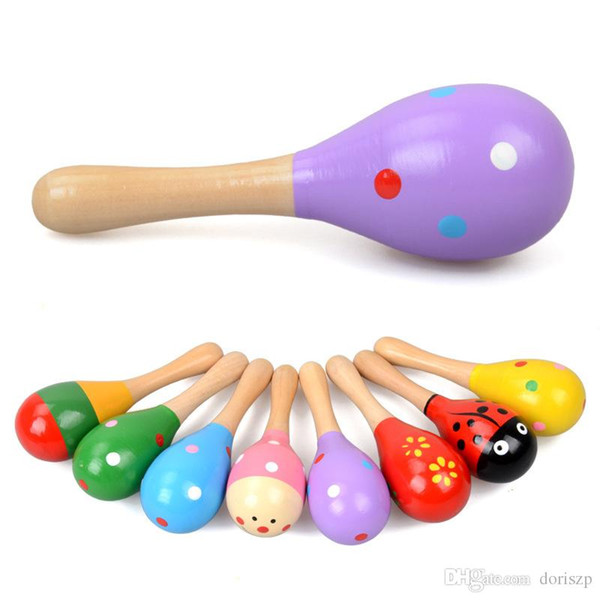 Baby Wooden Toy Rattle Baby cute Rattle toys Orff musical instruments Educational Toys