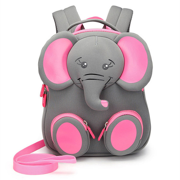 Kids Cute Elephant Plush kindergarten Waterproof Anti-lost bag Boys Cartoon Children Backpacks for Girls Animal Bear Cat Bags