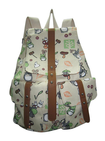 327#A Seven color My neighbor totoro backpack canvas bag printing leisure shopping shoulders female boy backpack/bag