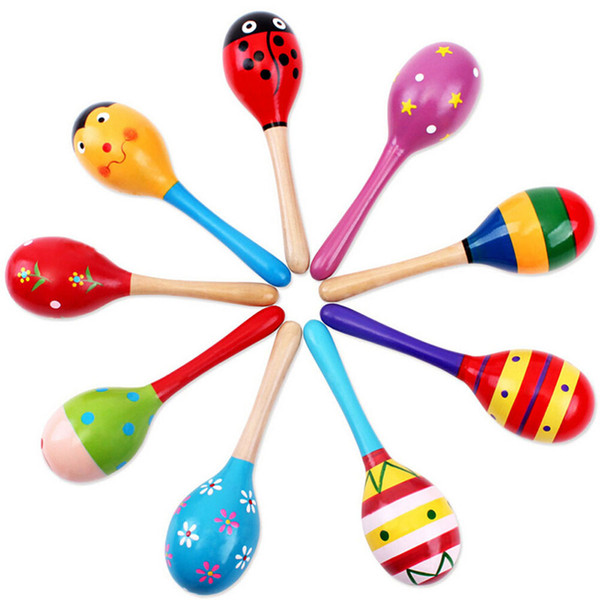 Hot Sale Baby Wooden Toy Rattle Baby cute Rattle toys Orff musical instruments Educational Toys