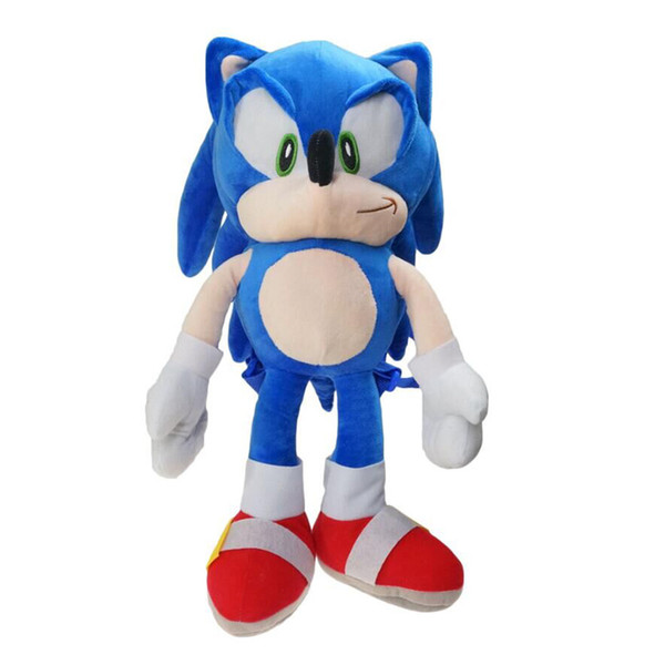 New 48cm Sonic the Hedgehog Plush Backpacks Soft School Bag Blue Stuffed Figure Doll Kids Boys Girls Toy Gift