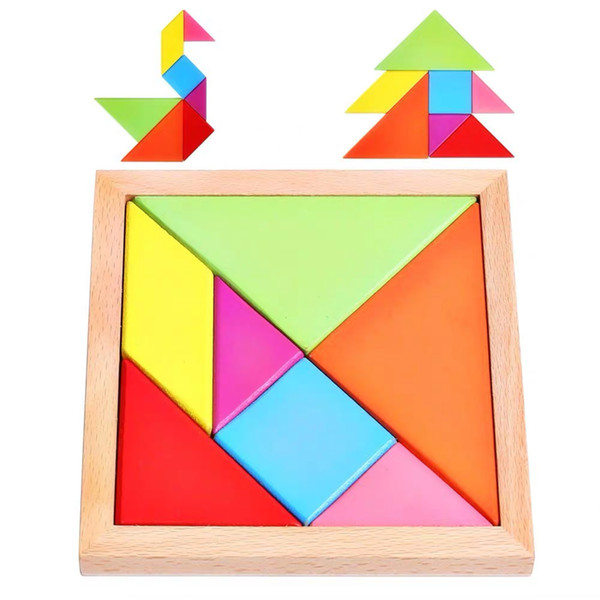 Kindergarten benefit intelligence building block tangram early education has the will-power puzzle board toy improve hand-on ability