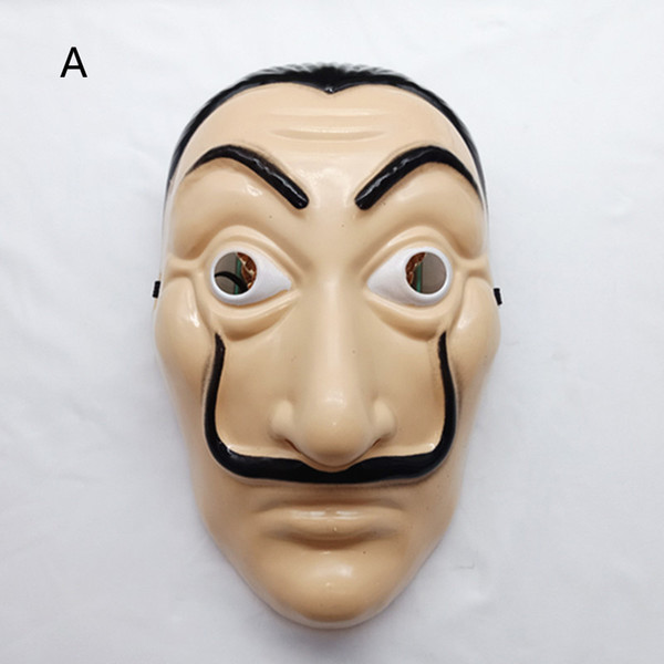 2 Style La Casa De Papel mask 2018 New Children's adult Horror Face Halloween party Cosplay Plastic headgear Masks Toys B001