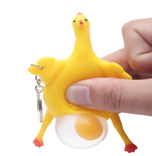 New Funny Tricky Antistress Chicken Parody Toy Ventilation Hens Eggs Stress Keyring Ball Gadgets Stress Relief Toys entertain #9