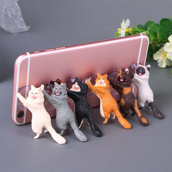 3pc Cat Pop Phone Holder soket Suction Cup Universal Flexible Lazy Stand Mount For All Mobiles Phone Xmas Gift