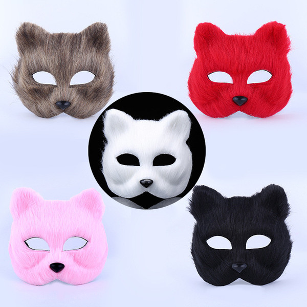 Masculine masks animal boy and girl half face props toys Halloween little fox fox mask 5 color free shipping