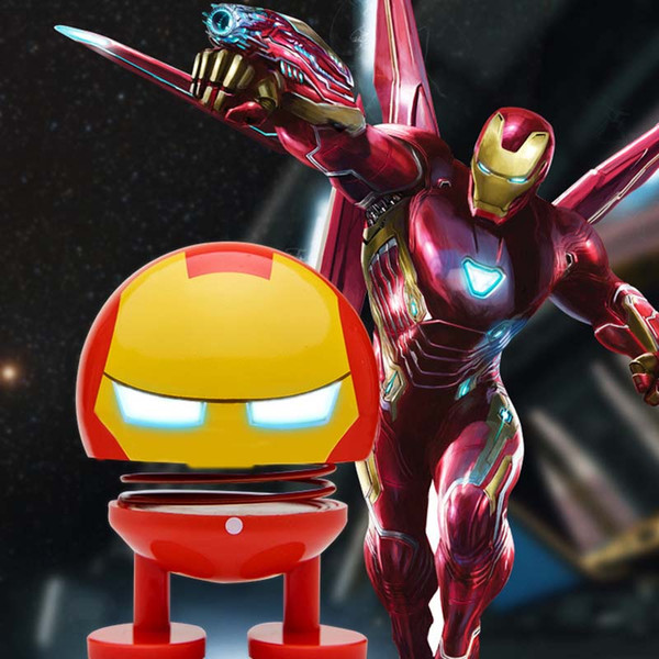 New Car Shaking Head Doll Toys Creative Spring Man Cartoon Iron Man Car Decoration Spiderman Captain America Decoration Toys