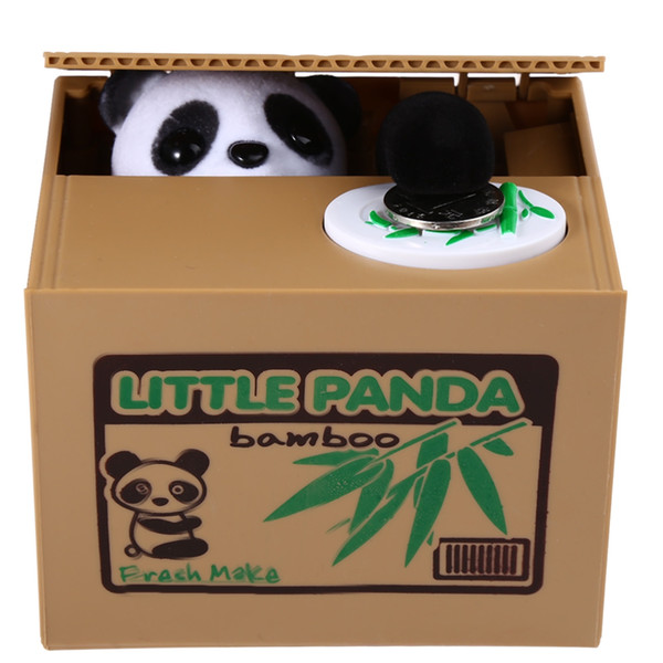 Robotic Stealing Money Panda Toy Itazura Coin Bank Great Kids Gift Cent Penny Saving Money Box Pot Case Piggy Bank Saving Pot Coin Bank