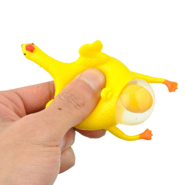 Wholesale- Newest 2017 Funny Tricky Chicken Parody Toys Ventilation Hens Eggs Anti Stress Anxiety Keyring Ball Gadgets