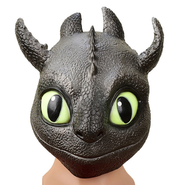 How to Train Your Dragon 3 head mask Children adult Halloween party cosplay Toothless Natural latex headgear Masks Funny Toys GGA1683