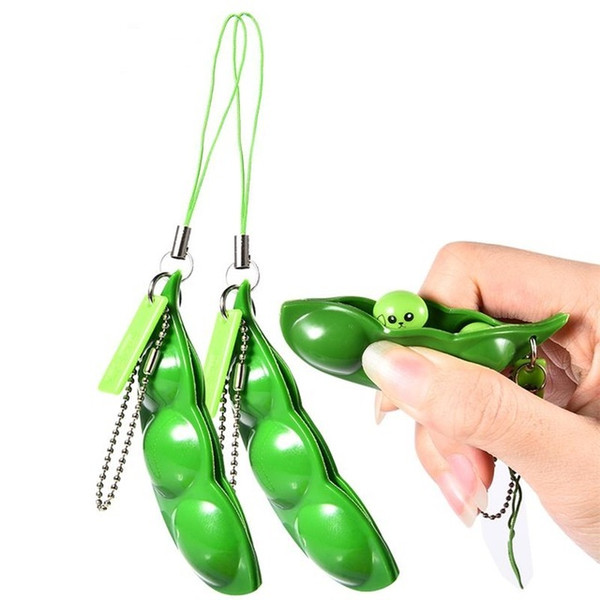 Squishy Beans Antistress Peas Stress Relief Novelty Gag Toys Squishes Gadget Funny Gift For Children Squeeze Pendants