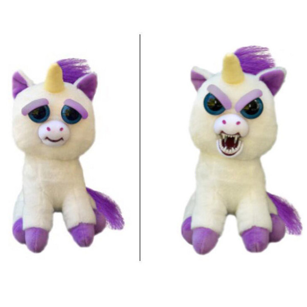 Kids Toys Feisty Pets Plush Toy Change Face Unicorn Glenda Sammy Suckerpunch Adorable Plush Stuffed Dog Turns Squeeze Vicious Bear 20cm