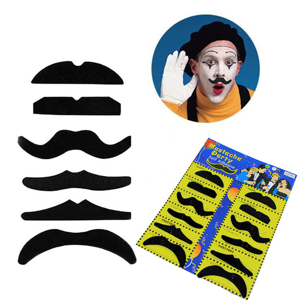 12pcs/set Halloween Party Costume Fake Mustache Moustache Funny Fake Beard Whisker Party Costume for Adult Kids DHL free OTH584