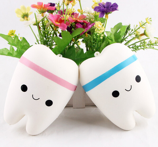 Hot Adorable Teeth Squishy Soft Pu Slow Rising Original Package Phone Strap Squeeze Toy With Retail Package