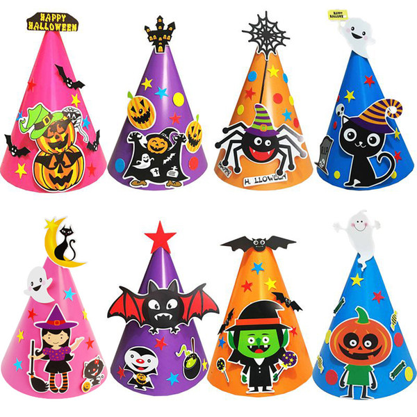 Colorful Cartoon DIY Bat Pumpkin Cap Halloween Hat Cosplay Costume Party Children Gift Decoration Accessories Props