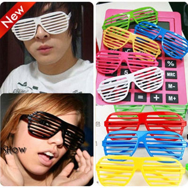 EMS Free 13 Color fashion Shutter glasses 2015 New Holiday party Jokes&Funny Toys Shutter Shades glasses Sunglasses D0235