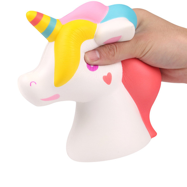 Squeeze Squishy Unicorn Head 16cm Slow Rising Cream Scented Decompression Toys Soft Decompression Fun Toys Relax