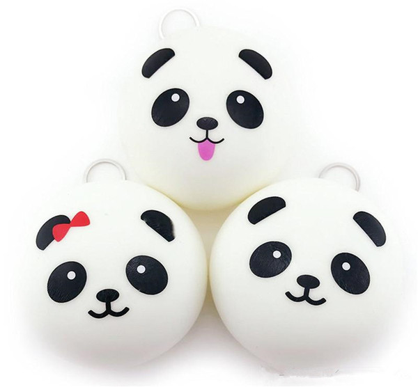 2017 New 10CM Cute panda Squishy Buns Bread Charms, Squishies Cell Phone Straps, Wholesale Free kids toys