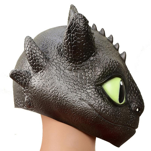 2Style How to Train Your Dragon 3 head mask 2019 New Children's adult Halloween party cosplay Toothless Natural latex headgear Masks Toys C2