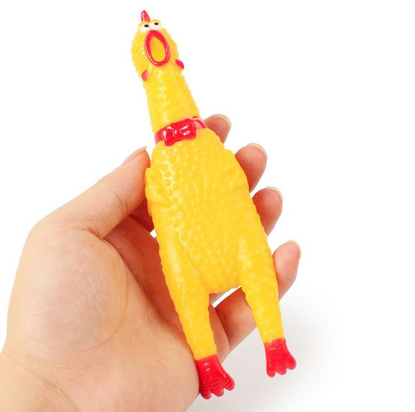 Shrilling Chickens 17cm 31cm 39cm Screaming Rubber Chicken Squeeze Stress Toy Funny Squeeze Sound Toy children gift retail 006