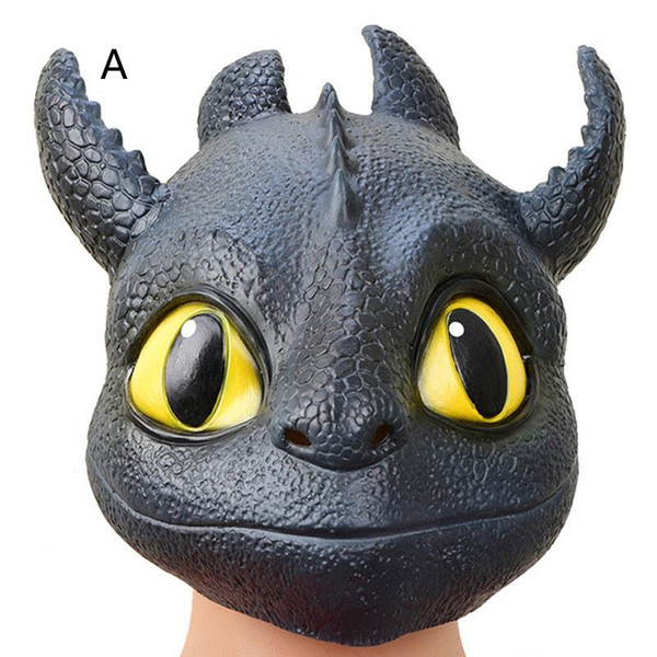 2Style How to Train Your Dragon 3 head mask 2019 New Children's adult Halloween party cosplay Toothless Natural latex headgear Masks Toys