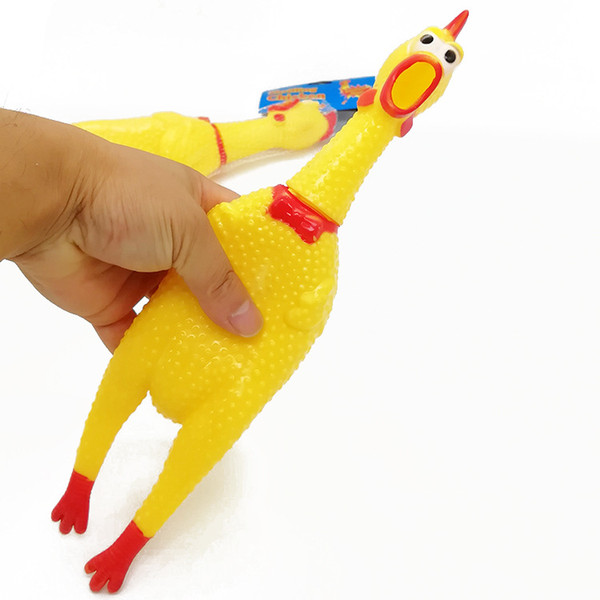 High Quality Novelty Gag Toys Squeeze the Sound Chicken Twisted Funny Toys For Kids Holiday Gifts 30cm