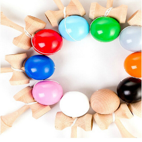 Wholesale-Colorful 17CM Kendama Balls Japanese Traditional Wood Game Toy Educational Gifts Activity Gifts toys for Children DHL free