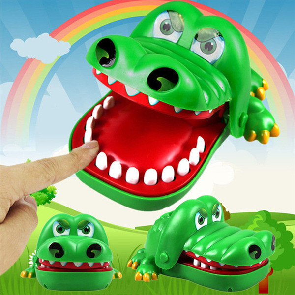 Funny Trick Biting Crocodile Dentist Bite Mouth Toys Cartoon Animal Novelty&Gag Biting Finger Game Toy for Kids Gift Carton box package