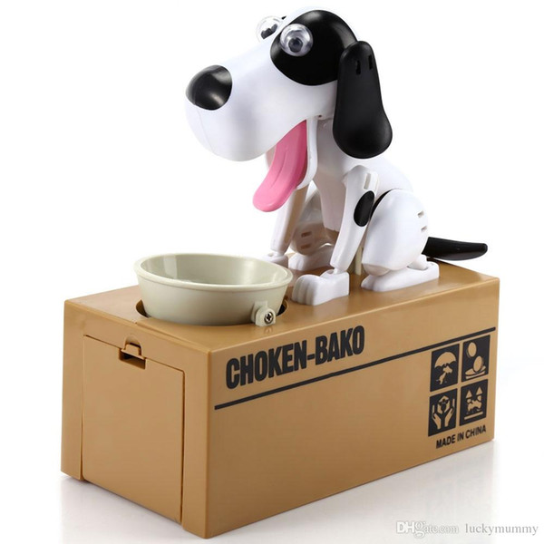 Dog Puppy Hungry Bank Coin Eating Save Saving Canine Money Box Creative Cute Dog Model Piggy Bank Money Save Coin Bank