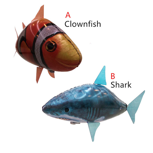 New Flying Fish Remote Control Toys Air Swimmer Inflatable Plaything Clownfish Big Shark Toys Children Gifts NC077