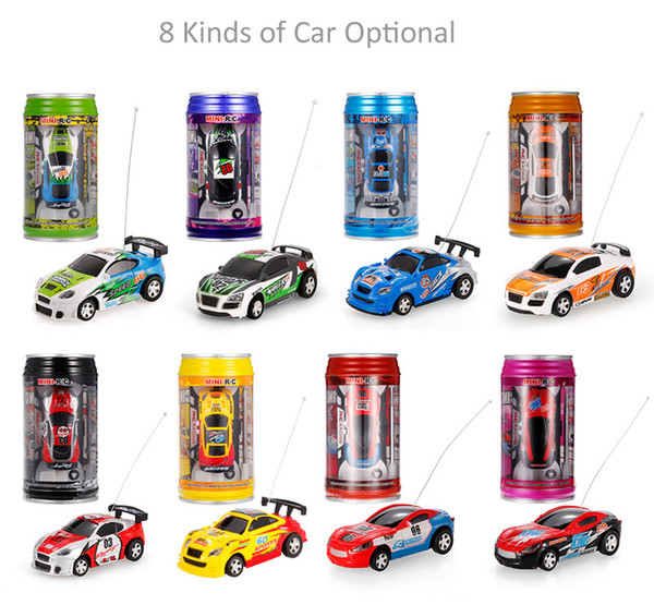 New Free Shipping Epacket 8 Color Mini Racer Remote Control Car 8803 Coke Can Micro Racing Mini 1:64 Radio RC Car RTR