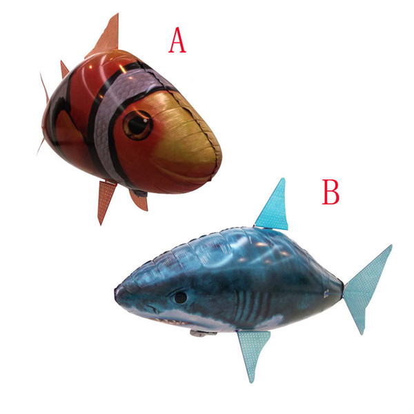 NEW Flying Fish Remote Control Toys Air Swimmer Inflatable Plaything Clownfish Big Shark Toy Children Gifts