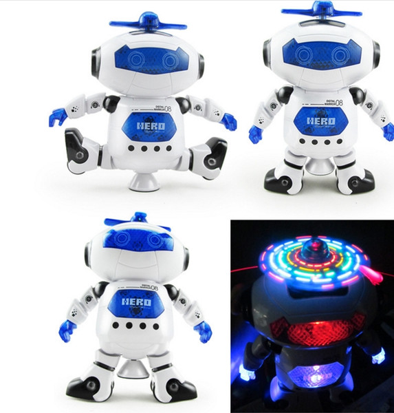 2017 Intelligent 360 Rotating Space Dancing Robot Electronic Infrared Musical Walking Lighten Multi-function Smart Toys for Kid Robot toys