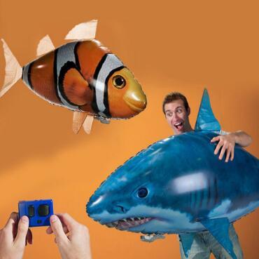 IR RC Air Swimmer Shark Clownfish Flying Air Swimmers Inflatable Assembly Swimming Clown Fish Remote Control Blimp Balloon CCA8089 50pcs