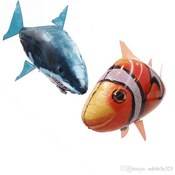 IR RC Air Swimmer Shark Clownfish Flying Air Swimmers Inflatable Assembly Swimming Clown Fish Remote Control Blimp Balloon Wholesale