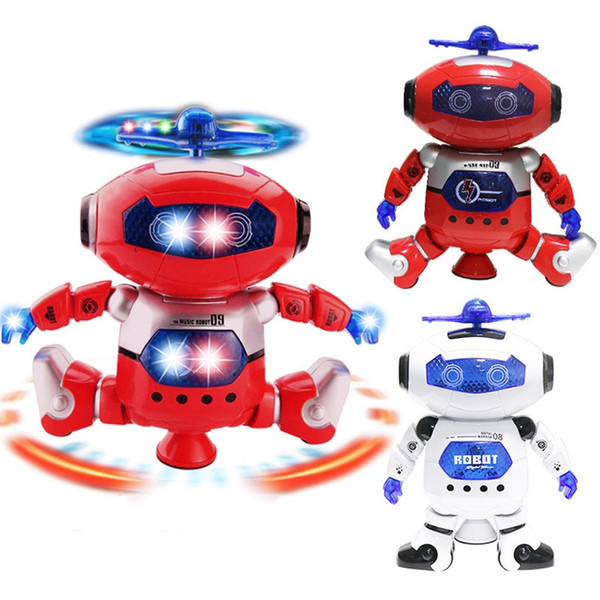 Intelligent 360 Rotating Space Dancing Robot Electronic Infrared Musical Walking Lighten Multi-function Smart Toys for Kid Robot toys