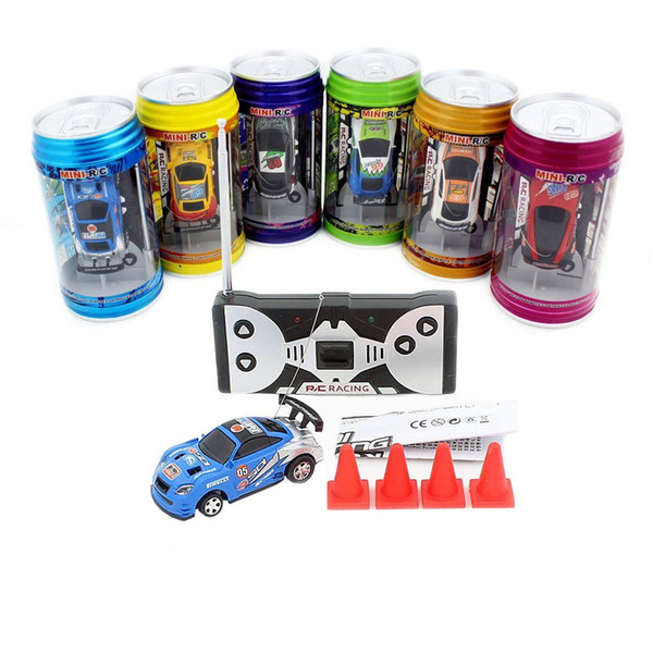 Free shipping Mini Racer Remote Control Car Coke Can Mini RC Radio Remote Control Micro Racing 1:63 Car Random Color