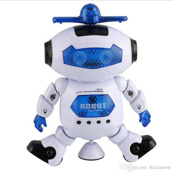 Funny Cute Smart Humanoid Electronic Flashing Music Light Walking Dancing Smart Space Robot Astronaut Kids Toys(Color: White)