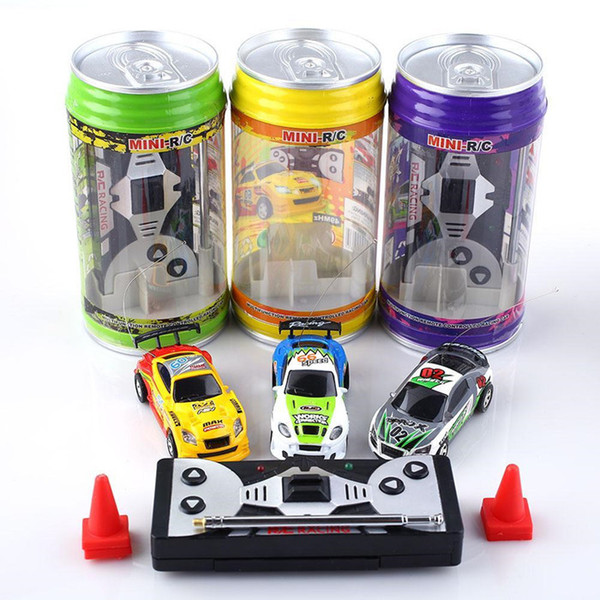 Creative Coke Can Remote Control Mini Speed RC Micro Racing Car Vehicles Gift For Kids Xmas Gift Radio Contro Vehicles 1:64 DHL free