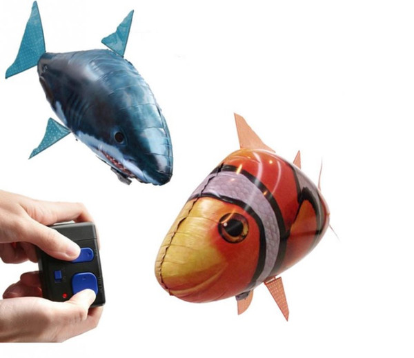 IR RC Air Swimmer Shark Clownfish Flying Air Swimmers Inflatable Assembly Swimming Clown Fish Remote Control Blimp Balloon Air Swimmer Toy