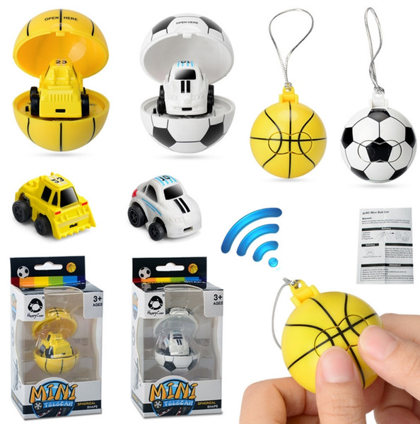 2.4G Mini Remote Control Cars Football Basketball Radio Remote Vehicles Portable Pocket Remote Control cars 1:45