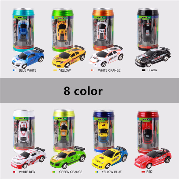 8 color Mini-Racer Remote Control Car Coke Can Mini RC Radio Remote Control Micro Racing 1:64 Car DHL 