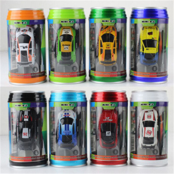 Free Epacket 8 color Mini-Racer Remote Control Car Coke Can Mini RC Radio Remote Control Micro Racing 1:64 Car D0053