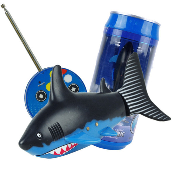 Create Toys Mini RC Shark Under Water Coke Zip-top Pop-top Can RC Shark Fish 4CH Radio Remote Control 3-Colors 3310B RC Toy