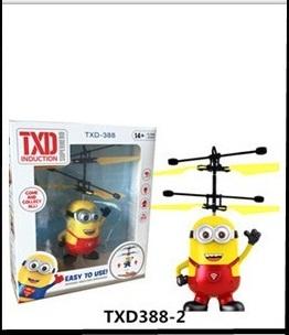 TXD Induction Flying Aircraft LED Toys RC Helicopter Despicable Me Minion Helicopter Quadcopter Drone Plane With Original packag 10PCS/LOT