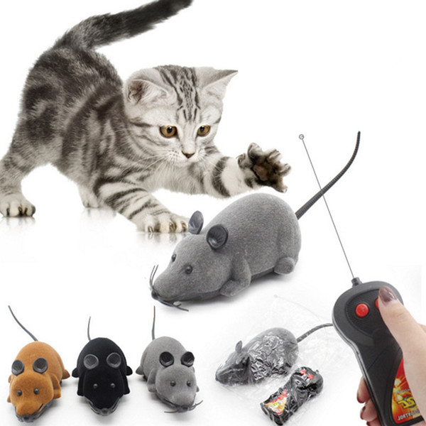 RC Electronic mouse pet Cat Toy Remote Control Mouse Wireless Simulation Plush Mouse For kids toys C6623