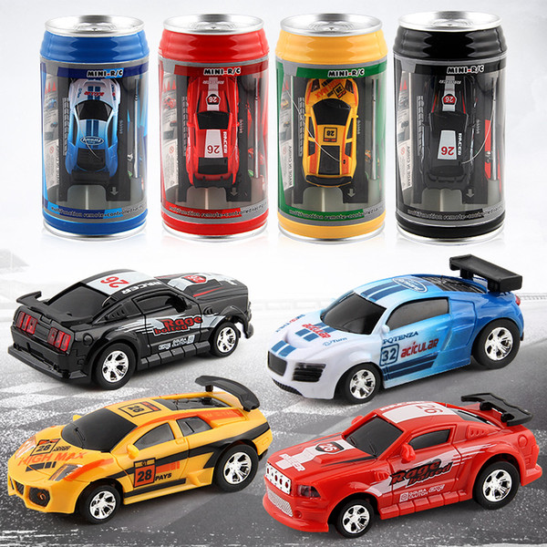 Free DHL 4 color Mini-Racer Remote Control Car Coke Can Mini RC Radio Remote Control Micro Racing 1:45 Car