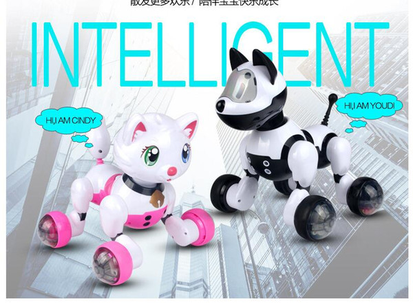 EMS Youdi Voice Control Dog Cat Smart Robot Electronic Dog Cat Voice Control Pet Program Dance Walk Robotic Pets Voice Control Dog Toy